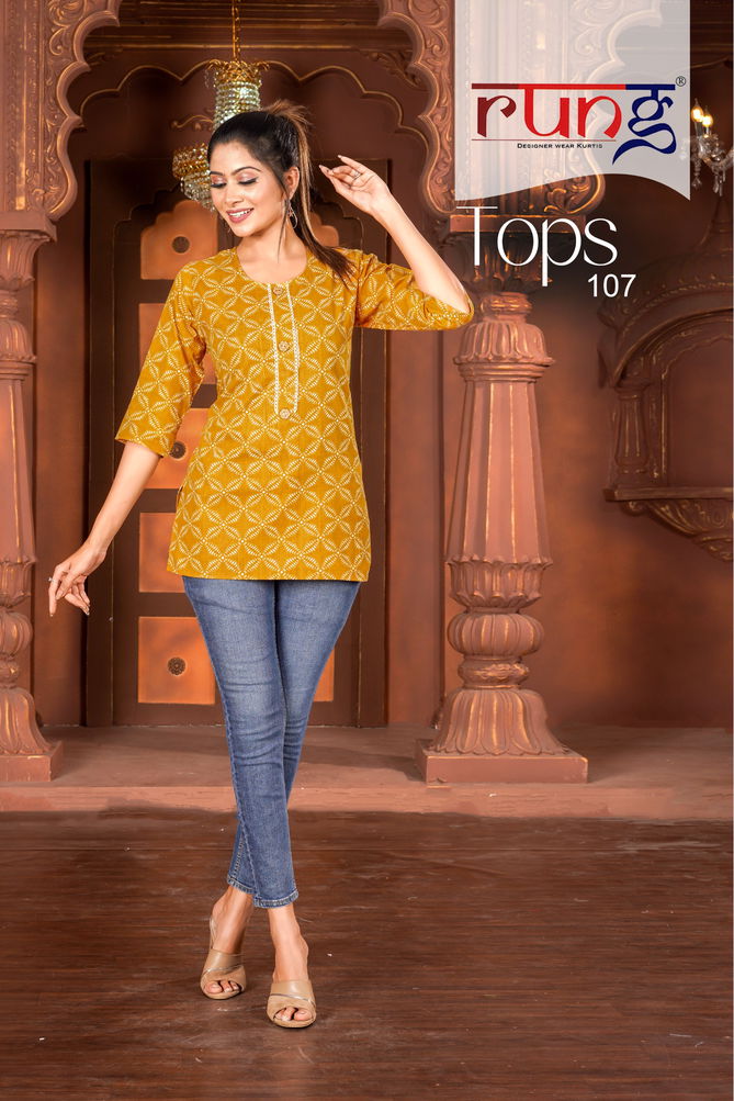 Tops Vol 2 By Rung Printed Pure Cotton Ladies Top Wholesale Market In Surat